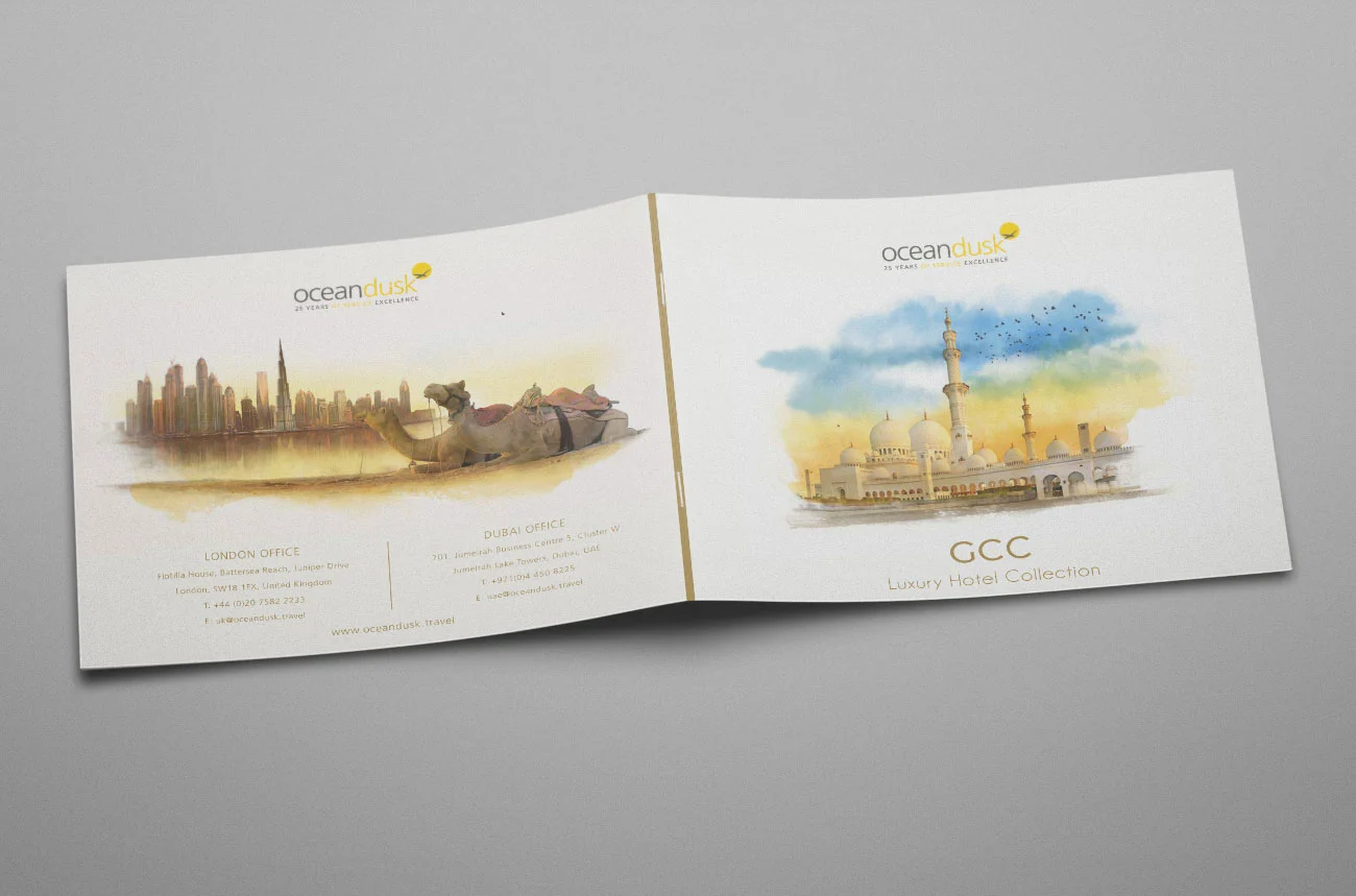 DesignDeus crafted visual assets for Oceandusk Group—from magazines and video decks to creative and exhibition artworks.