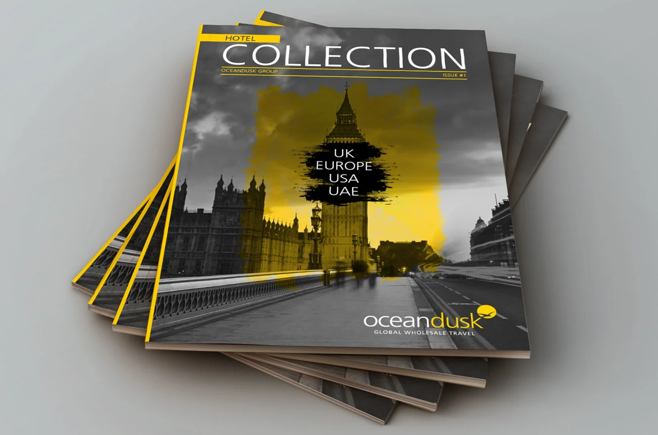 DesignDeus crafted visual assets for Oceandusk Group—from magazines and video decks to creative and exhibition artworks.